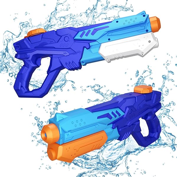 Cygjing Pistolet à Eau Puissant – 1200 Ml – Portée 10-11 M – Rouge – Jeux D’Eau, Plage, Piscine – Pour Enfants Et Adultes