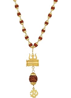 Charms Gold Plated Long Mala Necklace for Men (Golden) (CP-05)