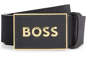 BOSS Pasek unisex, Czarny/złoty, 110