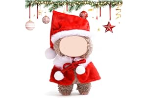 TCXWHSSM Natale Vestiti per Bambola,Vestiti di Natale per Mini Bambole,Bambola Natale abito,Vestiti per Bambole da 17 cm,Accessori per Bambole,Cappello e mantello di Natale,Regali(Non Contiene Bambole)