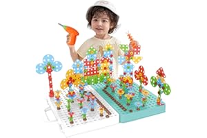 Ark miido zestaw narzędzi dla dzieci z wiertarkami, śrubokrętami, zabawką edukacyjną Steckspiel Montessori, edukacyjne 3D puzzle, mozaika, klocki budowlane, gry dla dzieci w wieku 3, 4, 5, 6 lat, dla