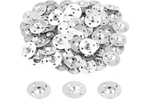 Fuyamp 200pcs Easy Fix Washers 4-Claw Washers Nail Gaskets for Gypsum Board Extruded Plate Insulation Thermoboard Fixed Backer Boards, 28mm Diameter