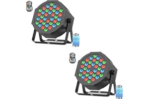 Glowingstage Led Strahler Akku, 2 Stück 36 RGB LED Akku Strahler Bühnenlicht Led Par mit DMX und Fernbedienung, Discolicht Partylicht Scheinwerfer für Disco DJ Halloween Weihnachten Outdoor