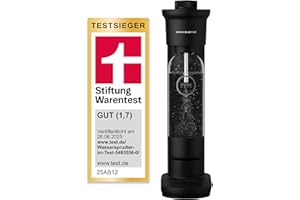 ‎GROHE GROHE Blue Fizz, Wassersprudler Starter Set (3 einstellbare Sprudel-Stufen, ohne CO2 Flasche, 1x 0,85l Wasserflasche + Reinigungspulver), schwarz, 31943K00
