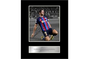 Robert Lewandowski Barcelona förtryckt signatur signerad monterad fotodisplay #11 tryckt autografbild