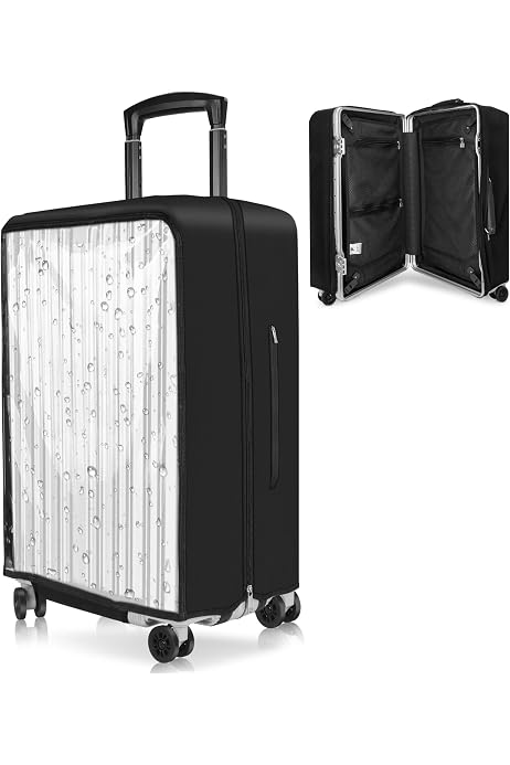 Custodia Protettiva Per Valigia 26 Pollici, Trasparente In PVC Impermeabile, Antipolvere, Con 4 Etichette Identificative - 4