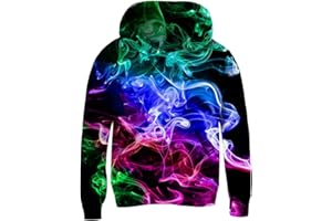 Fanient Pull à Capuche en Polaire Imprimé 3D pour Garçons et Filles avec Poches Kangourou