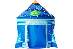 Floving Foldable Children's Teepee,Play Tents for kids,Pop up baby tent for Indoor and Outdoor,yurt playhouse for storage toys,with storage bag (Navy blue)