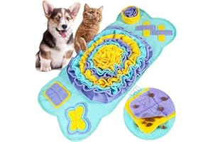 Genérico Alfombra Olfativa para Perros – Snuffle Mat Interactivo, Juego de Inteligencia y Entrenamiento – Manta de Alimentación Lenta para Cachorros, Perros Medianos y Grandes (33x73 Hueso Turquesa)