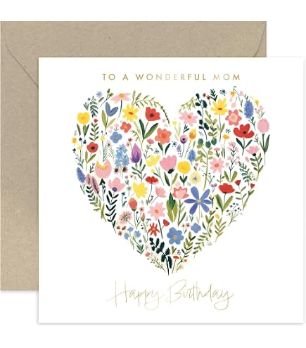 UK Greetings Biglietto di auguri per compleanno mamma, design delicato con farfalle