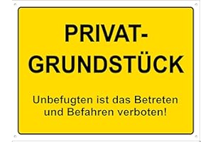 ‎PUBBLIMANIA Pubblimania PRIVATGRUNDSTÜCK Achtung Privatgrund Schild Aluminiumverbundplatte 3mm stark (Cm 20x15)