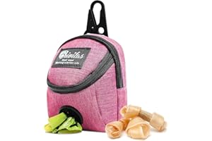 MultiValue Bolsa de paseo para perros, bolsa multifuncional de entrenamiento para perros, bolsa de tela Oxford, impermeable, bolsa de golosinas para perros con dispensador de bolsas para excrementos