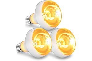 Bonlux 100W Reptile Heat Lamp Bulb E27 High Intensity Heat Bulb for Reptiles, 220-240V UVA Daylight Basking Bulb for Bearded Dragon, Lizard, Tortoise, Chicken-3Pack