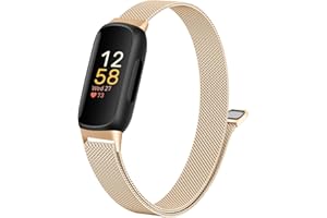 Faliogo Metal Strap Compatible with Fitbit Inspire 3 Strap for Women Men - Adjustable Stainless Steel Loop Sport Band for Fitbit Inspire 3 Fitness Tracker
