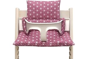 Blausberg Baby - Sitzkissen Set ABWASCHBAR kompatibel mit Stokke Tripp Trapp Hochstuhl Materialien Oek-Tex Standard zertifiziert - Made in Germany (Happy Star Cranberry Rot ABWASCHBAR)