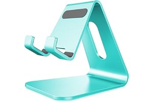 Lucrave Handy-Ständer, Cradle, Halterung, Aluminium-Desktop-Ständer, kompatibel mit Schaltern, alle Smartphones, iPhone 16 15 14 13 12 Mini Pro Max Xs Xr X SE 8 7 6 6s Plus SE 5 5s, Minzgrün