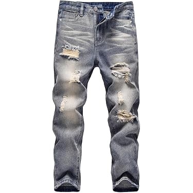 FriBabyfat Baby Ripped Jeans - Destroyed Denim Pants With Elastic Waist For Boys & Girls