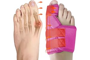 Ruilaibao Bunion Corrector Big Toe Straightener for Women and Men Bunion Splint for Big Toe Pain Relief Bunion Support for Day Night Foot Pain Relief (Rose red, right)