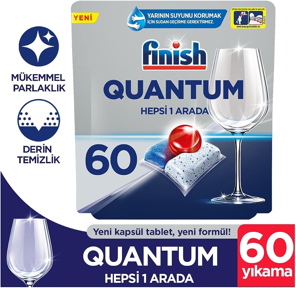 Finish Quantum 60 Kapsül Bulaşık Makinesi Deterjanı Tableti (1 x 60 Kapsül)