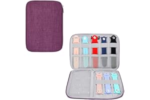 Pebipoo Uhrenarmband Aufbewahrungsbox, Watch Band Organizer Tasche, Faltbar Wasserdicht Nylon Uhrenarmbänder Tasche für Uhrenarmbänder Uhren Stifte Ladekabel (Lila)