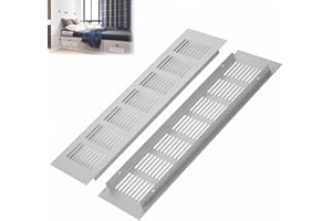 MEIFIYU 2 Stück Lüftungsgitter,Lüftungsgitter Tür,Türlüftungsgitter,Aluminium Lüftungsgitter,Lüftungsgitter Rechteckig,Abluftgitter für Schuhschrank,Bad,Küche,Wohnzimmer,80mmx300mm