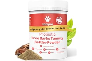 Zanipro Slippery Elm Powder & Tree Barks Powder for Dogs with Added Probiotics, Daily Digestive Supplement for Upset Tummy, 100% Natural Stomach Settler 150g