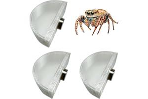 OKUEEJUR 3 PCS Jumping Spider Feeding Dish, Tiny Food Dishes Water Dish for Jumping Spider, Tarantula and Other Small Pets, Half Round