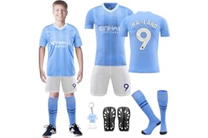 KITIMI Camiseta Futbol Niño, Camiseta de Fútbol de Casa/Visitante, No.9/10 Equipacion Futbol Niño, Futbol Kit, Pantalones Cortos y Calcetines, Camisetas de Futbol Sport Camiseta