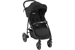 Graco - EeZeFold Passeggino con chiusura ultra rapida, dalla nascita fino a circa 3 anni (0-15kg), compatibile con seggiolino per auto SnugEssentials i-Size (non incluso), colore Midnight