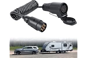 Bacxzomx Cavo Spiralato Adattatore Rimorchio 7 Poli a 13 Poli, 2M Cavo Adattatore 12V, Compatibile con Auto, Caravan, Camper, Roulotte, Trattore