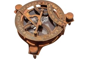 NAUTICAL REPLICA HUB Antique Sundial Compass Replica Solid Brass Pocket Sundial West London