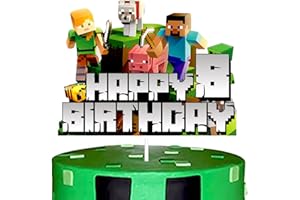 YOOYEH 1 PCS 8th Party Cake Toppers, Cartoon Movie Themed Happy Birthday Party Supplies Decorations for Boys Girls Decorations