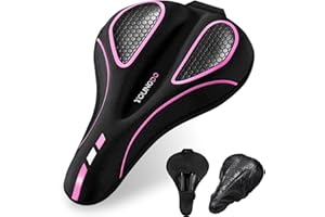 Funda Sillin Bicicleta, YOUNGDO Sillín Cubre Bicicleta Gel, Asiento de Bicicleta Gel, con Funda para Lluvia, para Bicicleta Estatica, de Carretera, de Montaña y Urbana