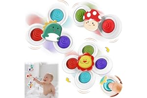 Tapvai 3 Pièces Spinner Bebe Ventouse, Baby Spinner mit Fäden, Jouet Ventouse Bebe, Jouets Ventouse Spinner, Jouet Ventouse Chaise Haute pour Tout-Petit, Filles, Garçons 1-6 Ans