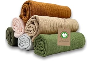 mimaDu Mini mussole cotone lavette neonato teli mussola neonato teli coton neonato mussole neonata quadrotti cotone neonato mussole neonato | 100% cotone biologico certificato GOTS 25x25cm (Earth)