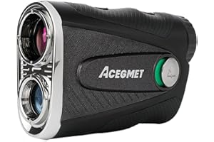 ACEGMET Golf Rangefinder with Slope & Coach Mode - 1300 Yards Laser Range Finder, Hybrid-pwr Rechargeable, 0.1s Flag Pin Locking Vibration, 7X Magnification, Dual-Color Display, Magnet
