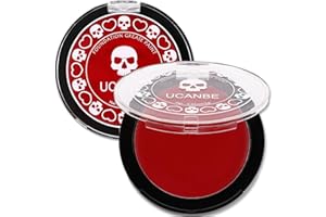 UCANBE Maquillaje Rojo para Cara, Base Maquillaje Halloween Rojo, Segura y No Tóxica, Pintura Facial para Teatro, Carnaval, Escenario y Cine
