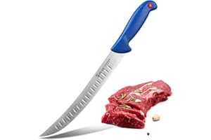 Plys Cuchillo Jamonero Profesionales 26cm: Cocina Cuchillo Carnicero Acero Inoxidable Puntilla Cuchillo Deshuesador