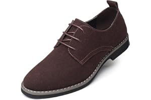 Asifn Oxford Zapatos Casuales con Cordones de Cuero de Gamuza clásico para Hombre Zapatos Bajos de Terciopelo de Negocios británicos Transpirables