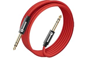 ANNNWZZD Cable Jack 6.35, Cable Jack Guitare 6.35mm TRS Cable pour Instruments Guitare Électrique, Amplificateur, Piano, Électrique Basse,Table de Mixage Enceinte 2m