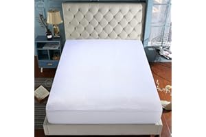 Caroline Shatuik Terry Waterproof Mattress Protector King |Extra Deep Fitted King size Waterproof Bed Protector Topper |Non Noisy Breathable Mattress Cover(King 152 X 200 +30CM) White