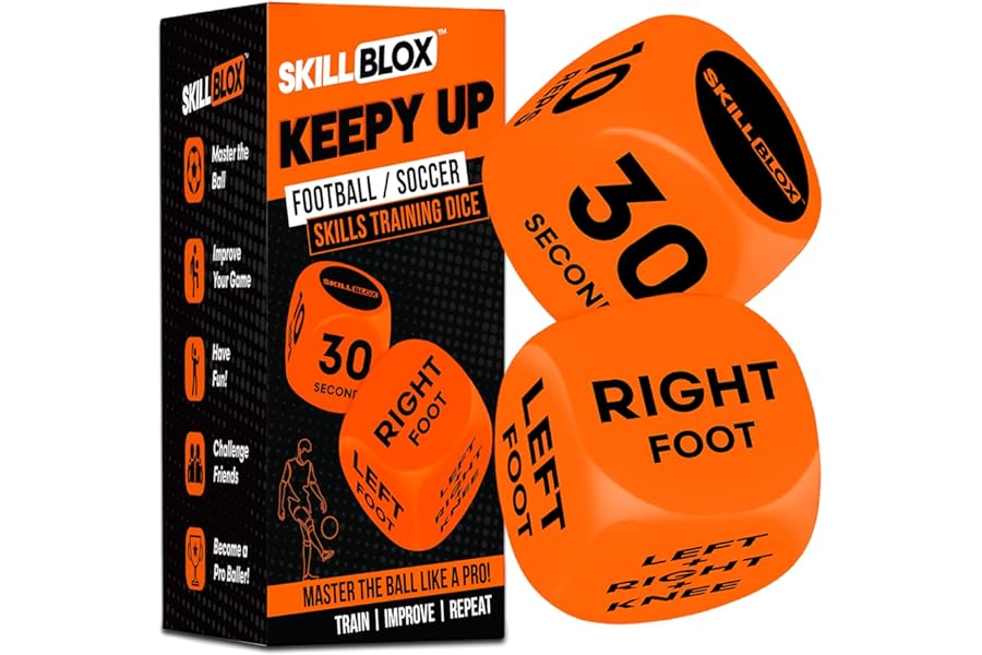 Skill Blox Football Keepy Up Training Dice Game (2 Pack) | Football Gift for Boys | Fun Football Skill Training Game for Kids, Boys & Girls 8–12