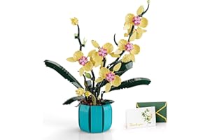 URGEAR Orchidea Fiori Costruzioni Adulti 811Pz con Carta Intestata& Colori Petali Intercambiabili Mattoncini Costruire Piante Regalo per San Valentino Decorazione Casa Bouquet Festa Mamma