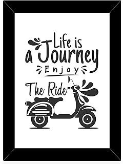 TIED RIBBONS Life is Journey Enjoy the Ride Wall Decorative Abstract, Humour Frame Posters for Living Room lounges Bedroom Drawing Room Restaurants cafes and Home Decor