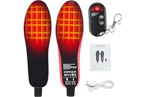 ZORQ Chauffe-Pieds électrique, Semelle intérieure chauffante Rechargeable télécommandée, Chauffe-Pieds à Batterie Li-ION à 3 réglages de température pour Le Ski, la Chasse et l'extérieur