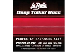 La Bella 760FS-B-TB Deep Talkin' Bass Flats - Standard 45-105, 5-String, Thru-Body