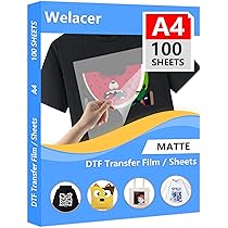 LCL DTF Transfer Film Papier - A3 (29,7 cm x 42 cm) 50 Vellen met Smart Printing Pad voor Alle Sublimatie & DTF Printers, Upgraded Premium Direct to Film