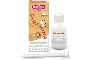 Buona Pet Dinamina Mangime Complementare 60g con Siringa, Sostegno Sistema immunitario e Multivitaminico Cane e Gatto, con L-Lisina, Arginina, Colostro, Lattoferrina, Amminoacidi e Oligoelementi