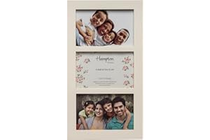 Hampton Frames GALLERY GAL46-3APWHP - Cornice portafoto a 3 aperture, 10 x 15 cm, colore: bianco con apertura multipla in acrilico (non vetro)