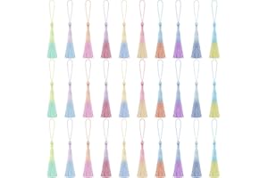Classicseali 30PCS Bookmark Tassels,Silky Soft Tassels for Crafts, with Rope Loop, Bookmark Tassel, for Jewelry Making, Bookmarks, DIY Crafts, Keychains, 10 Colors